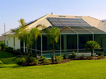 Solar panels on the roof of a Florida home