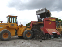 We sift the dirt from the trash and it is later used for clean fill.