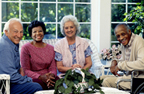 Multicultural elderly men and women
