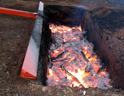 Earthern Pit Open burning