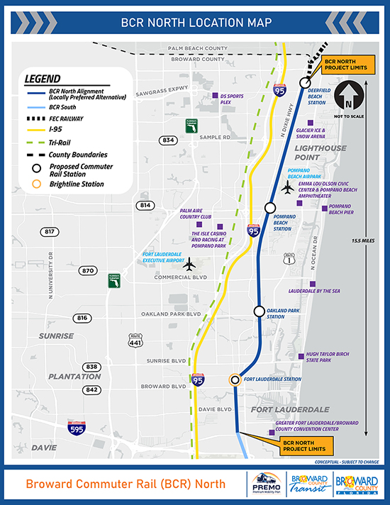 Broward Commuter Rail North Map