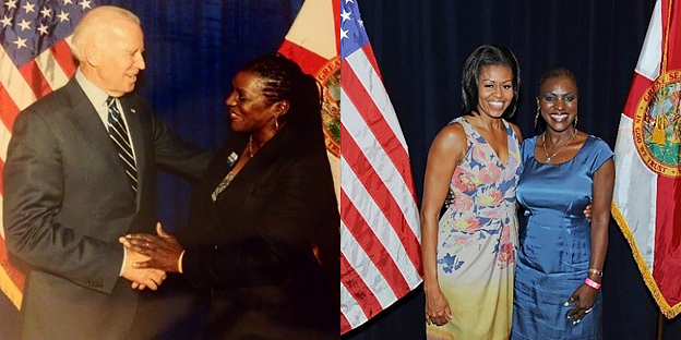 Alexandra P. Davis with Biden and Michelle Obama