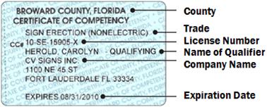 Broward County Certificate of Competency