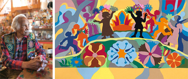 artist, ashley bryan and his painting "let it shine" 