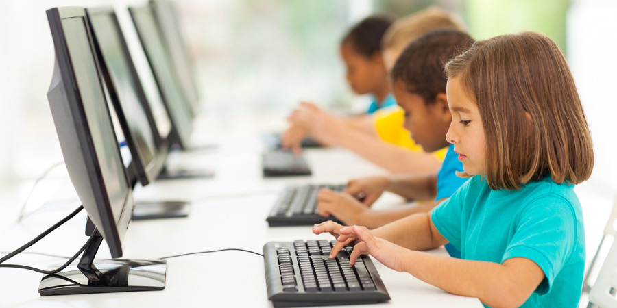 Children using computers