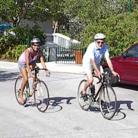 two people on bicycles