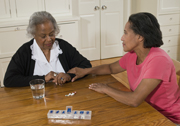 Two women sitting at a table