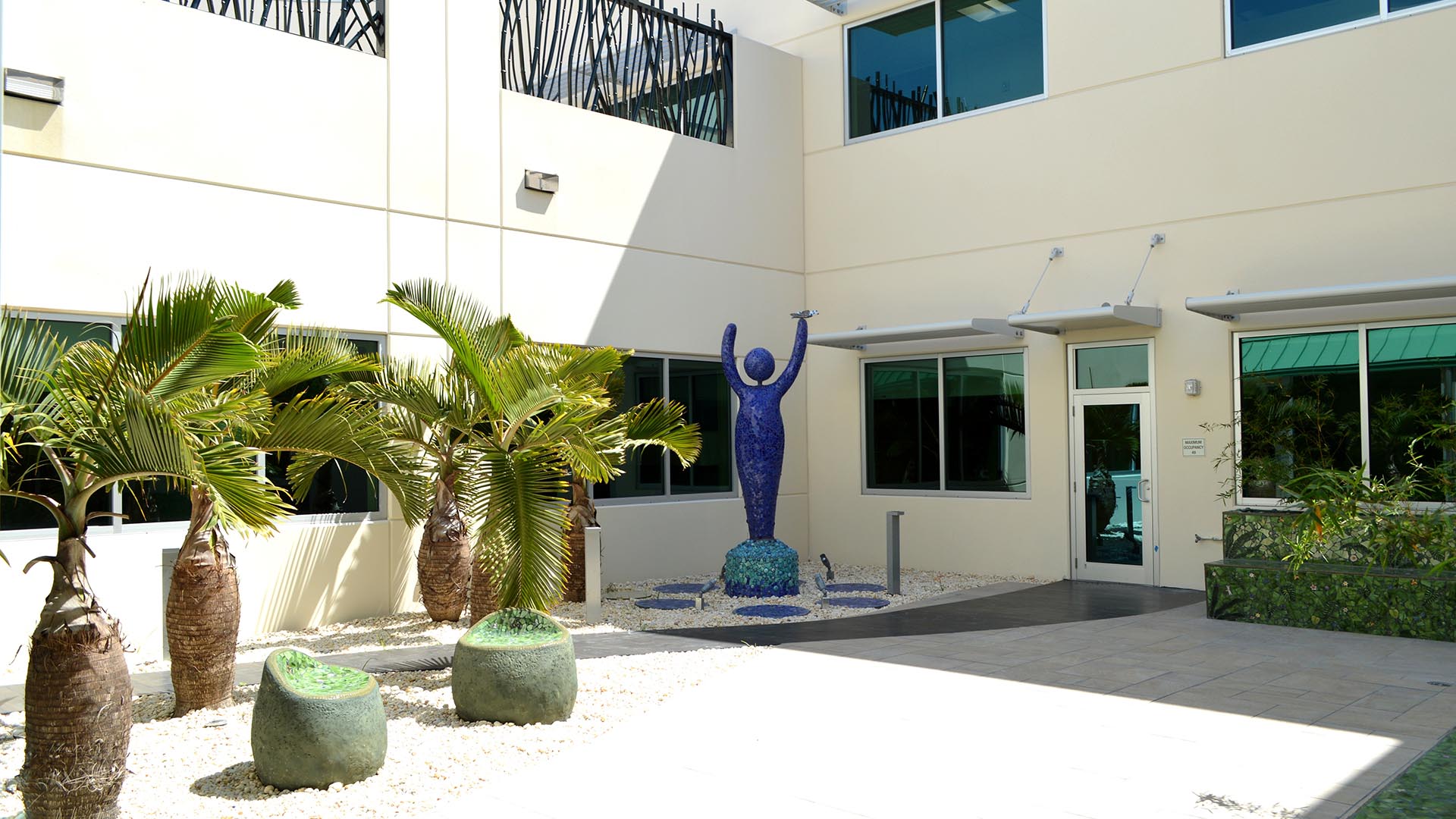 Photo of sculpture art in the BARC courtyard