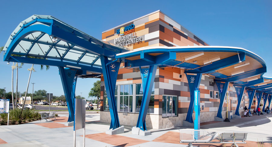 Photo of Lauderhill Transit Center  Canopy and  Ticket  building