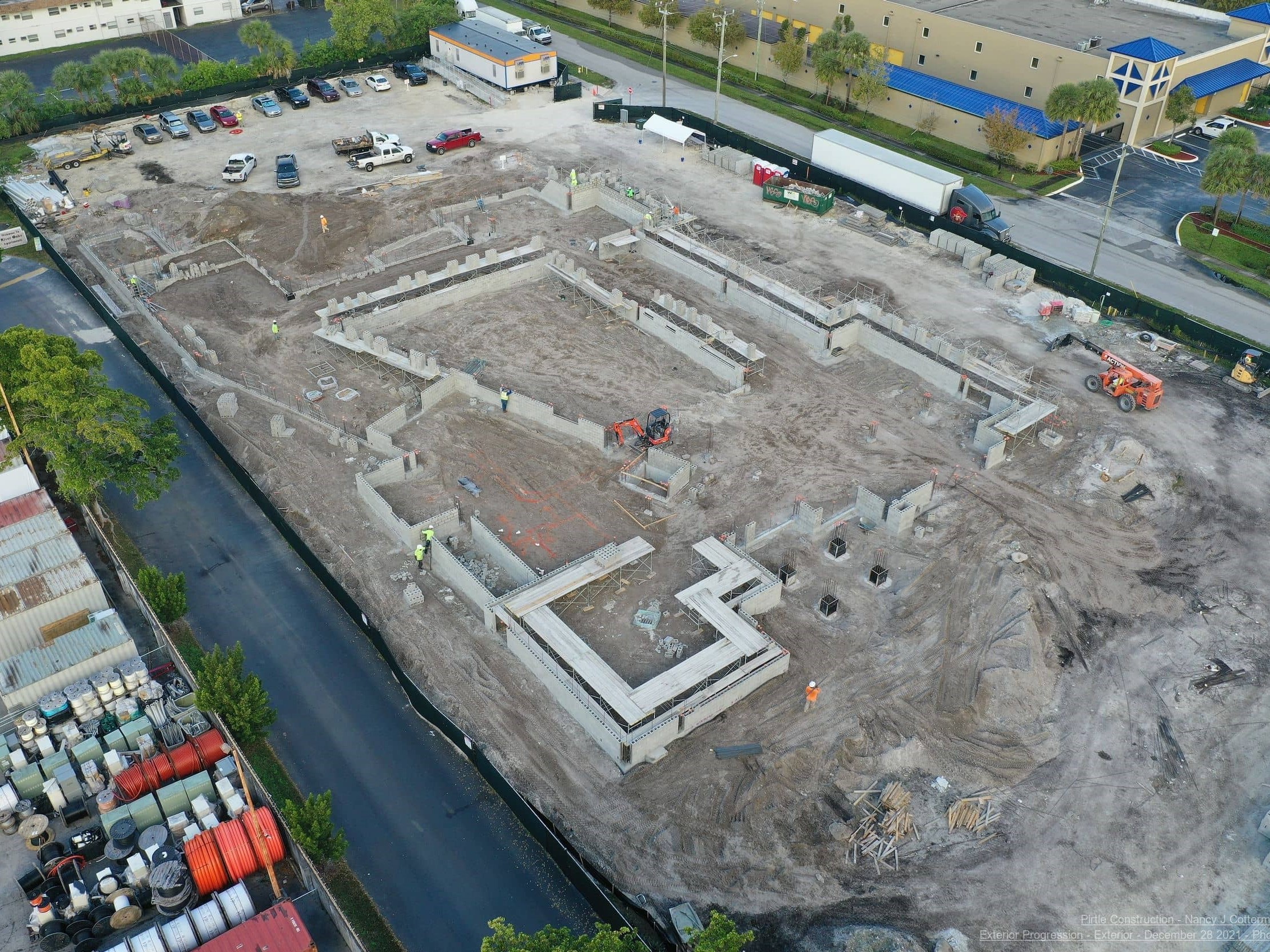 Aerial Photo of foundation walls