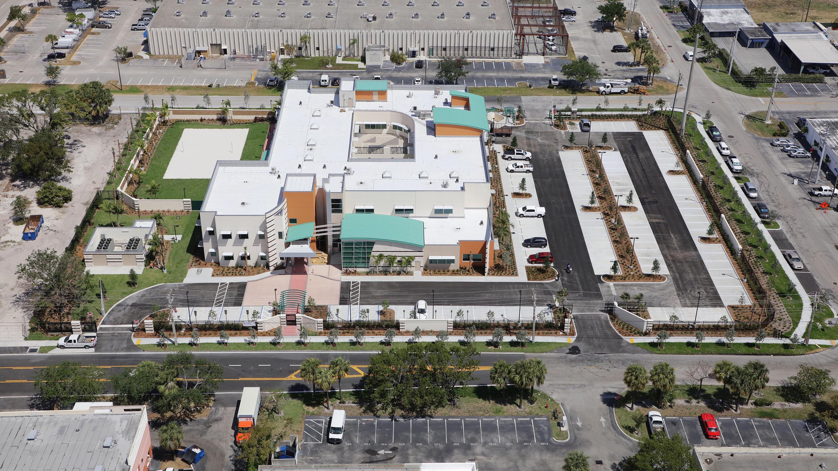 Aerial photos of the front of the BARC Building