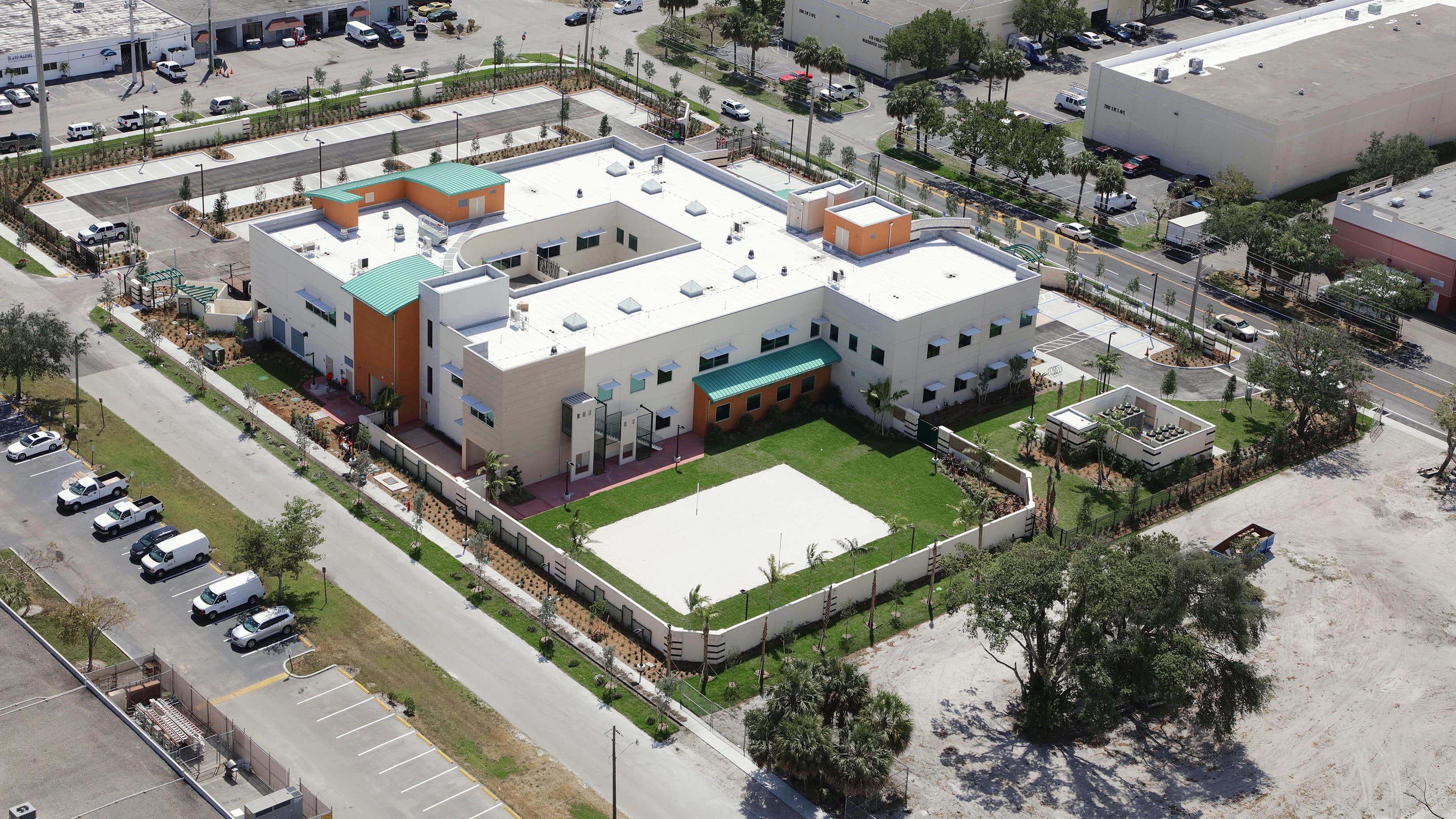 Aerial photos of the rear of the BARC Building