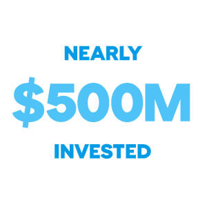 nearly 500 million dollars invested
