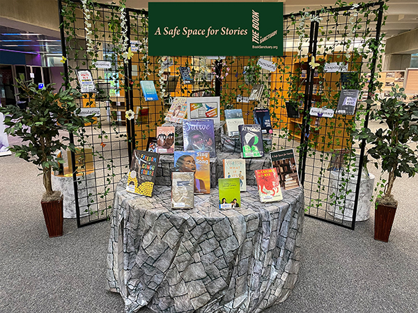 book sanctuary display at Main library